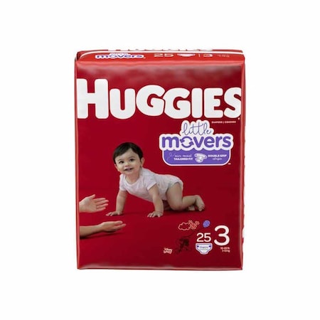 Huggies Little Movers Unisex Baby Diaper Size 3 Disposable Moderate Absorbency, 25PK 49678